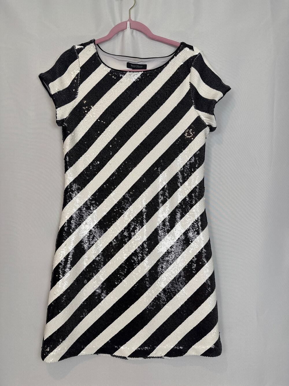 White House Black Market NWT Sequin Stripe Dress Medium - Picture 1 of 8